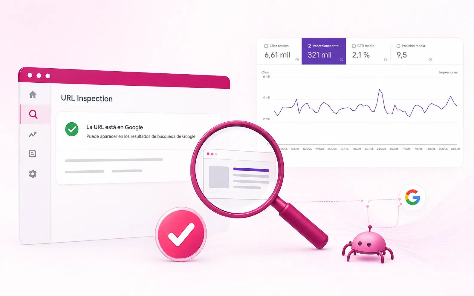 Captura il·lustrativa de l'eina d'inspecció d'URLs de Google Search Console